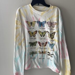 Freeze Tie Dye Sweatshirt with Butterflies